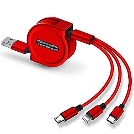 Multiple Charging Cable 4Ft/1.2m 3-in-1 USB Charge Cord Compatible