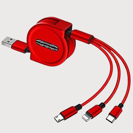 Multiple Charging Cable 4Ft/1.2m 3-in-1 USB Charge Cord Compatible